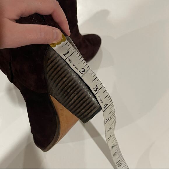 Rag & Bone Classic Newbury Burgundy Suede Heeled Ankle Booties Size 38‎ - Picture 11 of 14